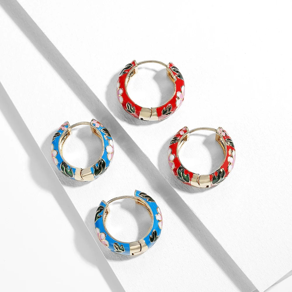 Flower Huggie Hoop Earrings
