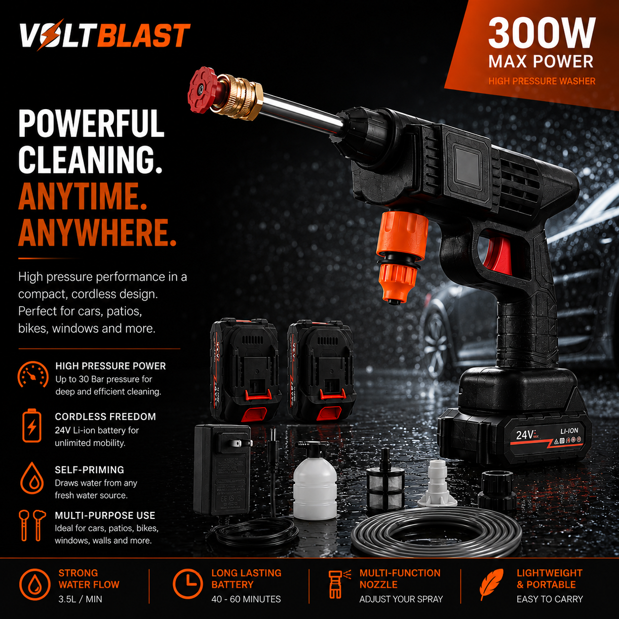 VOLTBLAST Cordless High-Pressure Power Washer