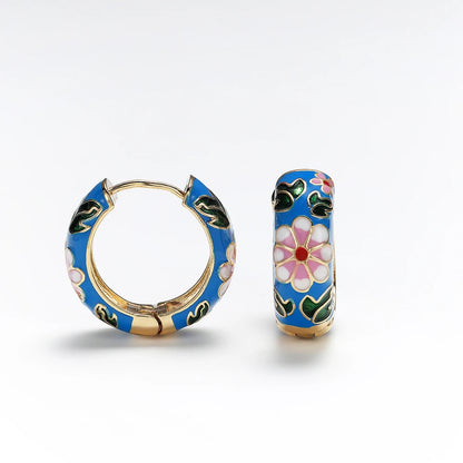 Flower Huggie Hoop Earrings