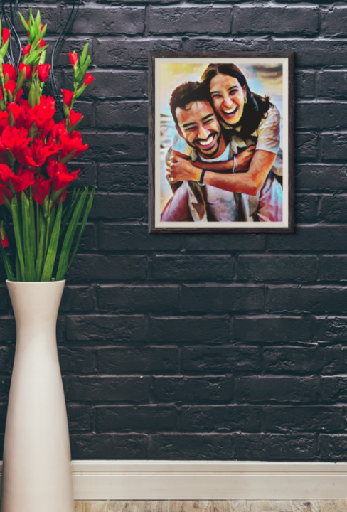 Couples Waterpainted, Black Framed poster