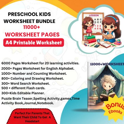 11,000+ Preschool, Kindergarten Worksheets