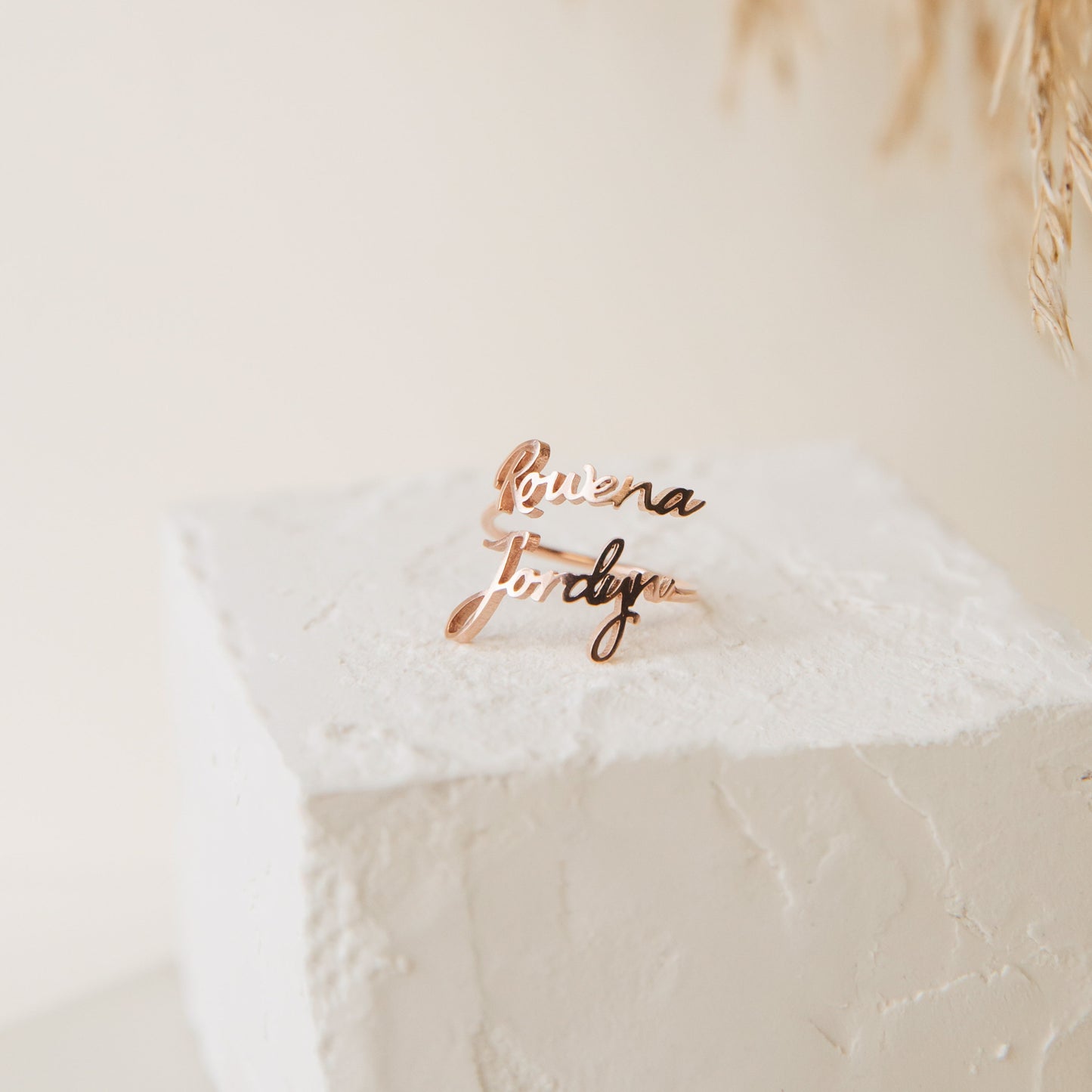 Personalized Double Name Ring