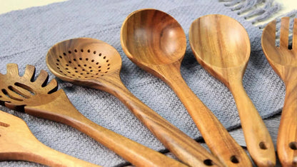 7PC Teak Gourmet's Grace Utensils