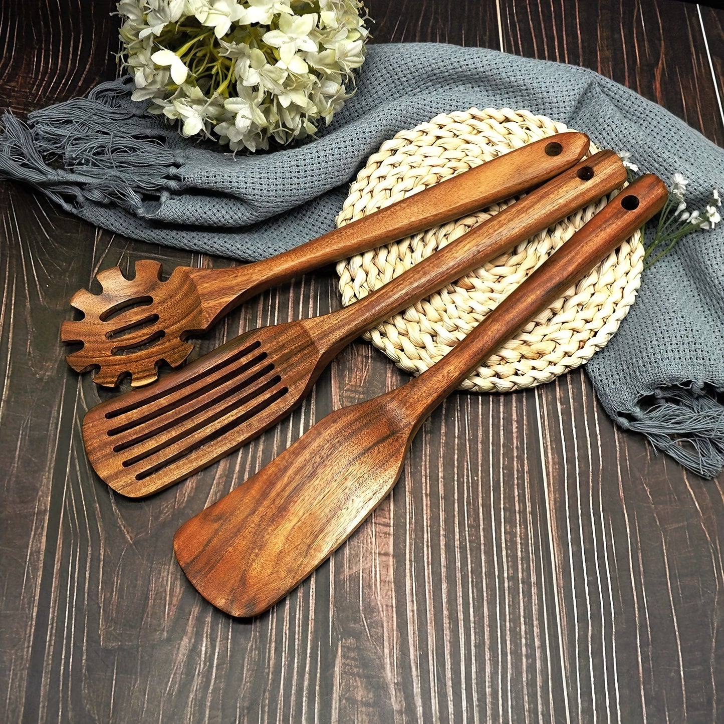 7PC Teak Gourmet's Grace Utensils