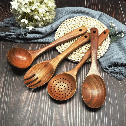 7PC Teak Gourmet's Grace Utensils