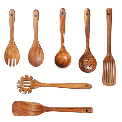 7PC Teak Gourmet's Grace Utensils